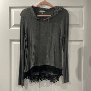 Charlotte Russe lace hooded sweater
